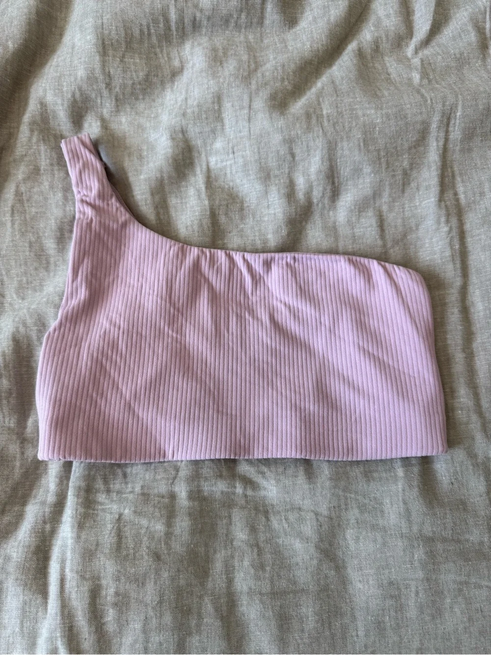 Lululemon Ribbed Nulu Asymmetrical Yoga Pink Bra